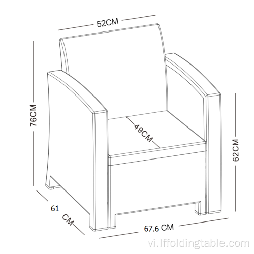 Bộ ghế sofa ngoài trời PP 4 chỗ (tuổi 2)